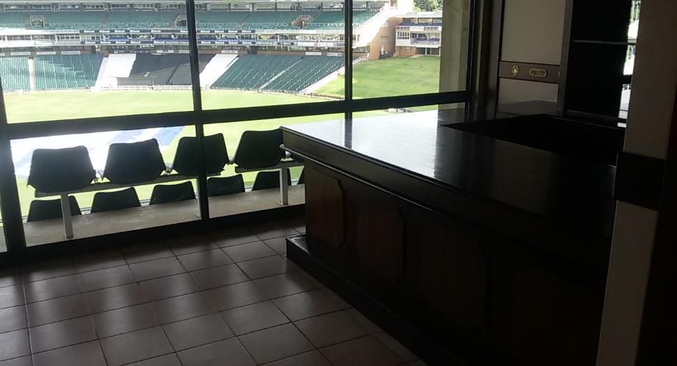 Refurbished hospitality suite overlooking the field at Wanderers Stadium